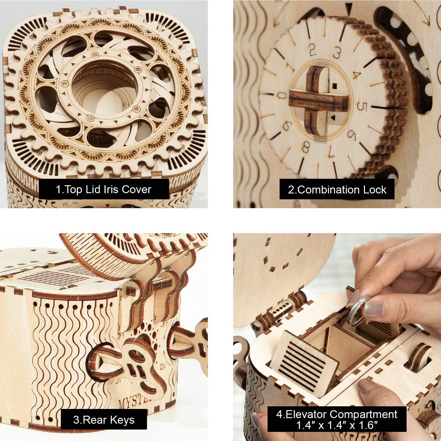 Amazon.com: ROKR 3D Wooden Puzzle Password Box Model Kits for